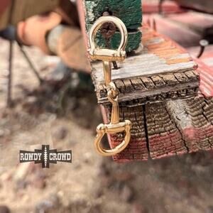 Snazzy Western Equestrian Snaffle Horse Bit Wild Rag Scarf Slide Gold